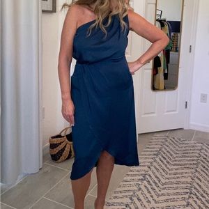 One Shoulder Semi Formal Dress  - Wedding Dinner Guest Dress